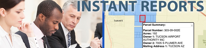 A two-photo image shows site selectors and a portion of a map that shows available Southern Arizona commercial property.
